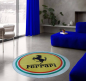 Preview: Ferrari yellow Logo round carpet!